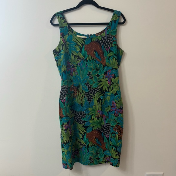 Vintage Spencer Jeremy 100% Silk Sleeveless Dress Novelty Print - Picture 1 of 15